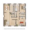 2 bedroom, 2 bath, 750 sqft, 2d floor plan at hillside terrace apartments